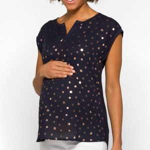 Full Moon Reece Maternity Mixed Material Top- EUC